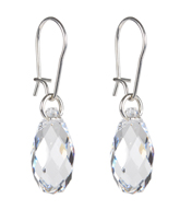 Øreringe i  Sterling sølv med facetslebet klar Swarovski krystal.